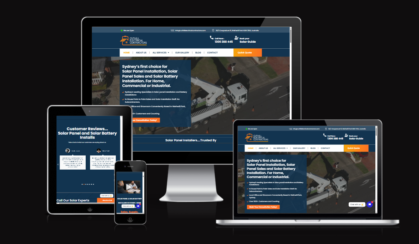 Solar Installer website built by ClickSmith